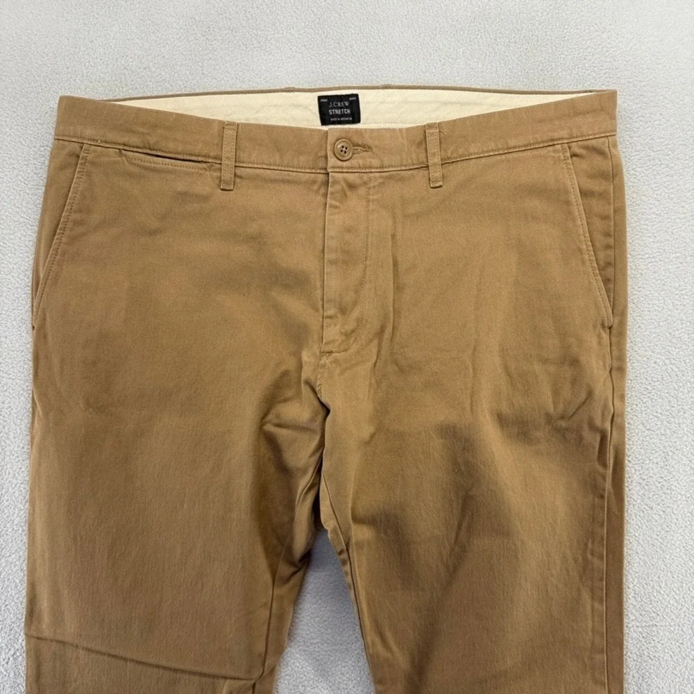 J.Crew 484 Slim Fit Stretch Chino Pants Mens 36x32 Brown Khaki Casual Trousers